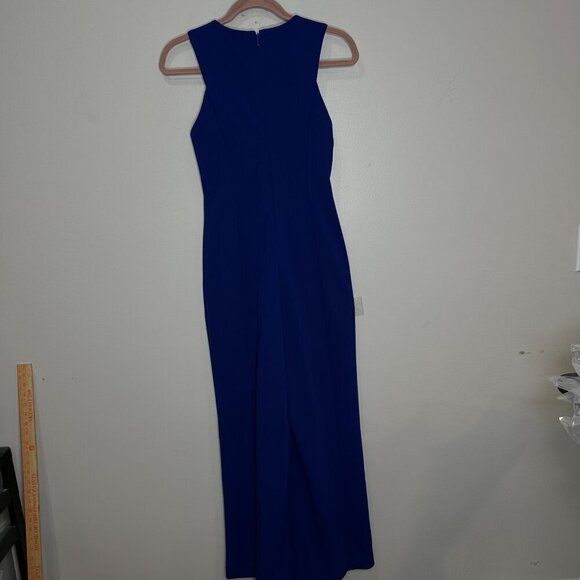 Calvin Klein Royal Blue Jumpsuit Size 6 Wide Leg Sleeveless Cutout - Picture 6 of 9